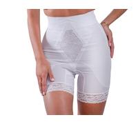 Rago 6206 - High Waist Long Leg Shaper | Made in USA | No Top Roll Waistband | Quality Material | Medium Control, White, 2XL/34