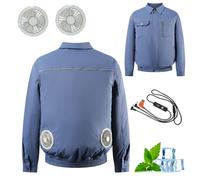 RAGOPILEN Fan Jacket, 2025 Air-Conditioned Work Jacket, Multicolor, S-5XL, 2 Fans, 1 Data Cable, No Batteries(Sky blue,4XL)