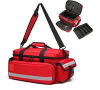 RAGOPILEN First Aid Kit Empty Emergency Kits, Empty First Responder Trauma EMS Shoulder Bag 50x30x23cm Multicolor(Red)