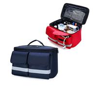 RAGOPILEN First Aid Kit Empty Emergency Kits, First Aid Bag Empty Multiple Pockets First Responder Bag Reflective Strips Nylon Oxford Cloth 12.6x7.5x7.1 Inches(B)