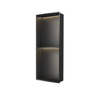 RAGOPILEN Ornament Carving, Stainless Steel Recessed Waterproof Shower Niche With LED Light Multicolor Multiple Sizes(Black,70x28x12.5cm)