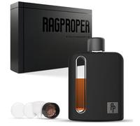 Ragproper Modern Glass Hip Flask for Whiskey and Spirits (Single Shot 100ml, Silicone Black)