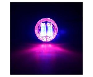 RAGPUKMUAN Angel Eye Kit 12-80V 11W Led Motor Projector 2.5inch Motorcycle Headlights With Angel Eye Halo Ring LED Angels Eyes(Blue pink)