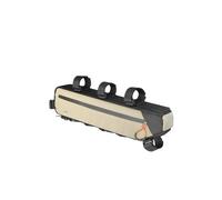 RAGPUKMUAN Motorbike Saddle Bags Bike Frame 2.1L-2.7L Splash-Proof Bicycle Under Tube Triangle Bag Double Sided SBS Zipper Bottom Binding Syste(2.1L-Beige)
