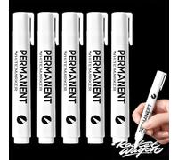 RagQbuK 10 White Permanent Marker Pens - Box Set | 2.0mm Tip Waterproof Paint Markers for Fabric, Rock, Ceramic, Glass, Wood, Metal & Tyres | Quick-Drying All-Surface Markers for DIY, Art & Crafts