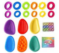 RagQbuK 18 Pack Fidget Toys - Textured Spinner Ring Set for Anxiety Relief, ADHD & Autism - Quiet Stress Relief Toys for Classroom, Office and Focus Enhancement