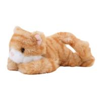 RagQbuK 18cm Cat Plush - Soft Realistic Tabby Cat Teddy for Adults, Kitten Stuffed Animal Toy for Comfort & Gifting
