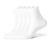 RagQbuK 5 Pairs Women's White Socks, Premium Combed Cotton Crew Socks, Soft & Breathable for All-Day Comfort, Ideal for Sport, Office, School & Casual, Size UK 6-9