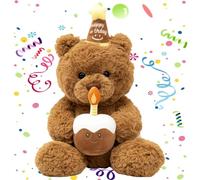 RagQbuK Personalised Teddy Bear with Birthday Cake - 30cm Soft Plush Toy Gift for Her, Valentines Day, Anniversary & Birthdays for Women, Girlfriend, Daughter