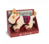 Ragtales RT503 Hamish Wooden Pull-Along Scottie Dog Soft Toy, Cream