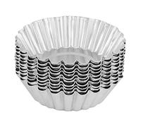 Raguso 10Pcs Aluminum Egg Tart Mold Mini Cake Cups Mould Non-Stick Muffin Baking Tools 70mm Fluted Design Bakeware Mould Kitchen Pastry Tools