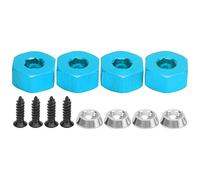 Raguso 4pcs Wheel Hex Hub Adapters 5mm to 12mm Combiner Aluminum Alloy Hex Hub Adapter Compatible with WPL D12 1/10 RC Trucks RC Car Spare Upgrade Parts(Blue)