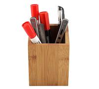 Raguso Bamboo Pen Holder, Multi function Organizer, Wood Pencil Holder, Stationery Supply, Makeup Storage,For Home And Office