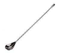 Cocktail Mixing Stick Stainless Steel Long Handle Spoon Exquisite Non-Slip Twisted Handle Mixing Layering Tool for Bar Bartender Beverage Coffee(Spoon-Black)