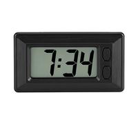 Raguso LCD Digital Table Car Dashboard Desk Electronic Clock - Easy-to-read Date Time Calendar Display - Portable Black