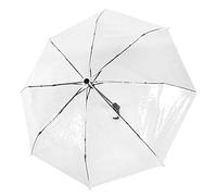 Raguso Portable Lightweight Fashionable Transparent Automatic Open Close Three Folds Folding Rain Travel Umbrella Outdoor WhiteDaily necessities
