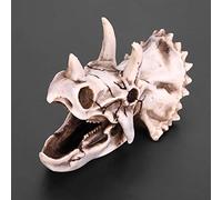 Raguso Resin Dinosaur Triceratops Skull Model,Dinosaur Tooth Skull Simulated Skeleton for Home Office Display Decorative Craft Educational Toys Gifts