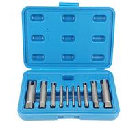 Raguso Steel Broken Head Taps Remover Stripped Screw Tap Extractor Set Broken Taps Remover Screw Extractor (10Pcs)