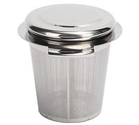 Raguso Tea Infuser Basket with Fine Mesh Filter and Lid Durable Stainless Steel Tea Strainer for Enthusiast (Stainless Steel Drain)
