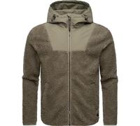 Ragwear Adar Men's Fleece Jacket Short Teddy Fleece Jacket Warm with High Collar S-4XL, mocha, M