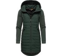 Ragwear Lucinda Women's Transition Coat, Long, Lightweight Quilted Jacket with Hood and Soft Sleeves, XS - 6XL, Dark Green23, S