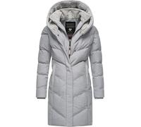 Ragwear Natalka Cosy YOUMODO Women's Winter Coat Warm Waterproof and Breathable Quilted Coat Long with Hood and High Teddy Fleece Collar XS-6XL, light grey, XL