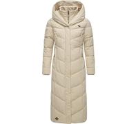 Ragwear Natalka Extralong Intl Women's Winter Coat Warm Quilted Coat Extra Long with Hood XS-6XL, Ecru24, L