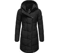Ragwear Pavla Intl Women's Winter Coat Warm Quilted Coat Long with Hood XS-6XL, Black22, M