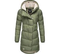 Ragwear Pavla Intl Women's Winter Coat Warm Quilted Coat Long with Hood XS-6XL, Dusty Olive24, M
