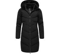 Ragwear Rebelka Women's Winter Coat Warm Waterproof Quilted Coat Long with Removable Hood XS-6XL, Black22, M