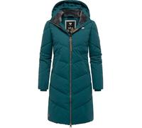 Ragwear Rebelka Women's Winter Coat Warm Waterproof Quilted Coat Long with Removable Hood XS-6XL, Dark Green22, S