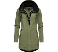 Ragwear Women's Warm Teddy Jacket, Long Fleece Coat with Hood, Letti Teddy Fleece, YOUMODO XS - 6XL, Light olive, S