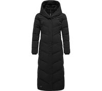 Ragwear Women's Winter Coat, Warm Quilted Coat, Extra Long, with Hood, Natalka Extralong Intl, XS-6XL, black, XXL