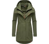 Ragwear Ybela Women's Softshell Coat Long Transition Jacket Outdoor Coat with Hood XS - 6XL, Olive24, M