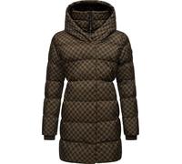 Ragwear YOUMODO Women's Long Winter Coat with Hood Warm Quilted Coat with Trendy Houndstooth Pattern Waterproof and Breathable Niara Print XS - 3XL, brown, M