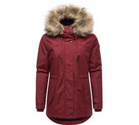 Ragwear YOUMODO Women's Warm Winter Jacket with Removable Faux Fur and Fluffy Teddy Fleece Lining, Short Coat, Tawny Shorts, XS - 6XL, weinrot, XL