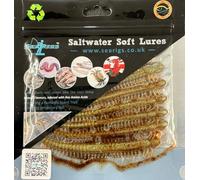 Ragworm 15cm x6 Suspended in Natural Ragworm Gel - Life like Artificial Sea fishing lure LRF - Target Cod, Bass, Whiting, Conger, Flounderand Rays