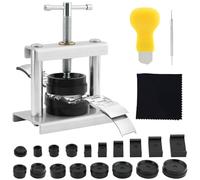 Ragyzity Watch Press Tool Set, Watch Press Set Back Case Closer with 18 Molds, Watch Battery Replacement Watch Opener Remover, Suitable for Watch Repair Kits with 16 to 50mm Circular Dials, BLACK,