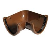 RAH1BR (90 Degree Angle) in The Floplast (Brown) Hi-Cap Guttering Range Gutter:115mm DOWNPIPE: 68 or 80mm Select Individual Components as Required