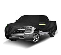 RAHALOY Breathable Lightweight Full Car Cover for Toyota Tacoma,Moisture-Proof,Waterproof,Scratch-Resistant,Travel-Friendly,Sun Protection,Fit for Pick-up Truck (Black Tacoma Hybrid2024-2025)