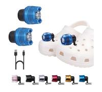 RAHAN 2Pcs Flashlight Lights for Shoes Rechargeable Headlights, Waterproof Flashlight Attachment for Shoe, 3 Light Modes Camping Accessories for Kids Adults, Dog Walking, Running