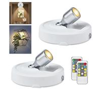RAHAN Wireless LED Spotlight, Battery Powered Picture Lights, Uplighting Indoor, Tree Spotlight with Remote, Stick Spot Light for Wall Art Display Dartboard Painting Artwork Accent Closet, 2Pack