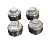 RAHBI 4 Pcs 1/2 Inch to 2 Inch Male Thread Malleable Iron Square Head Plug,Cast Iron Head Pipe Fitting Plug Leisurely (Size : 1 inch)