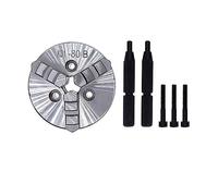 RAHBI K01-50 63 80 Lathe Mini Chuck 3 Jaws Woodworking Hand Chuck with Mounting Thread Screw Rod Self-Centering Lathe Chuck Tool leisurely (Size : K01-80B)