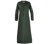 Raheb Men’s Long Sleeve Omani Stitch Thobe with Pockets - Traditional Islamic Dress, Elegant Design and Comfortable for Daily Wear, Weddings, Engagements, and Prayer. (Hunter, 54 Large)