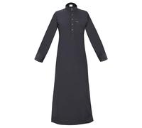 Raheb Men’s Traditional Saudi Thobe - Classic Long Sleeve Jubba, Premium Fabric, Elegant Design, Comfortable for Daily & Formal Wear (Grey, 56 X Large)
