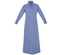 Raheb Men's Saudi Thobe with Shirt Collar - Modern Design - Breathable Fabric (Steel Blue, 56 Large)