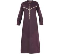 Raheb Omani Thobe (Design-2) - Premium Fabric, Embroidered, Tassel - Various Sizes & Colours - Perfect for Any Occasion. (Wine, 58 X Large)