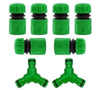 Raheem 1/2" Garden Hose Connector Plastic Tap Connector Set 6PCS Hose End Quick Connectors + 2PCS 3 Way Snap On Hose Splitter Garden Hose Connector for Connecting Water Pipe, Garden,Hose Pipe Fitting
