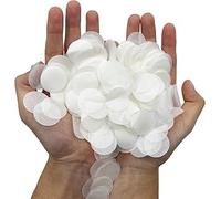 Raheem 10000 Pieces Heart Shaped Biodegradable Confetti, 100g White Confettis 1in Wedding Confetti, White Table Confetti for Wedding Birthday Party Decoration Hand Craft Anniversary